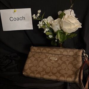 Coach Tan Signature Wristlet
